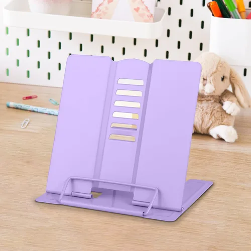 Vista 10 de Honagu Soporte de metal para libros de escritorio, soporte ajustable para libros, manos libres para leer, soporte para documentos, soporte
