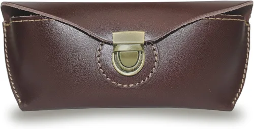 Vista 3 de DK86 Genuine Leather Glasses Case Sunglasses Pouch Eyeglass Case for Men and Women