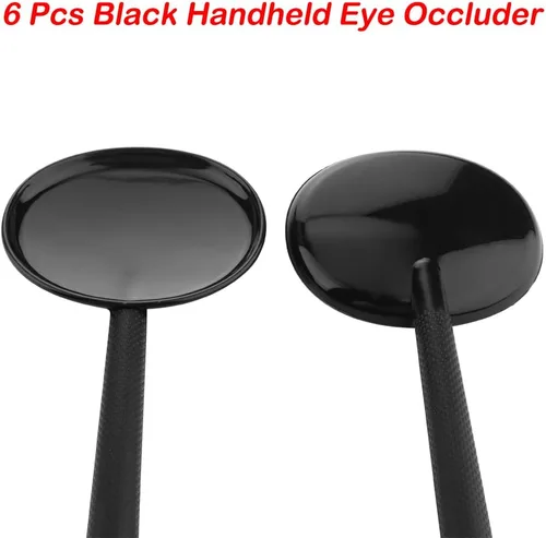 Vista 4 de 6 piezas de oclusor de ojo de mano negro, instrumento de optometría de óptica de visión de plástico para examen de gráfico ocular prueba de visión