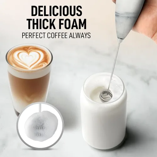 Vista 507 de Zulay Milk Boss Espumador de leche potente manual, hace espuma para latte, batidor para mezclar bebidas, café, miniespumador para capuchino, frappé