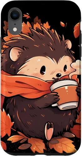 Vista 25 de Hedgehog Fall Autumn Leaves Pumpkin Spice Latte Kawaii Case for iPhone 17