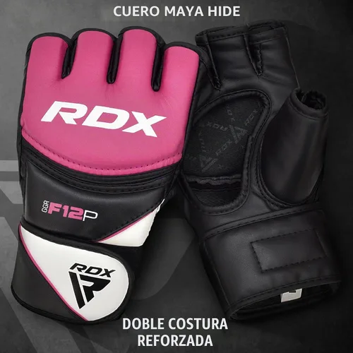 Vista 3 de RDX Guantes de MMA para mujer Grappling Artes Marciales Sparring Saco de boxeo Jaula Lucha Maya Hide Mitones de cuero Combate Training
