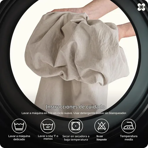 Vista 7 de Bedsure Funda de edredón de lino tamaño Queen – Juego de ropa de cama de mezcla de lino y algodón, suave y acogedor, 3 piezas, 1 funda de edredón