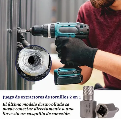 Vista 5 de Juego de 36 piezas extractores de tornillos y pernos, removedor de tuercas de orejetas multi-estriado 2 en 1, kit de herramientas de extracción
