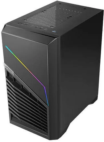 Vista 6 de Antec Dark Phantom Series DP31 Mini-Tower M-ATX - Estuche para juegos, tomas de aire en forma de garra, tira ARGB, panel lateral magnético de vidrio