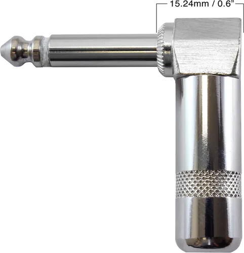 Vista 4 de GLS Audio Enchufes de ángulo recto de 1/4 de pulgada TS Mono, estilo resistente para cables de altavoz, cables de conexión, serpientes, enchufe