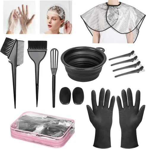 Vista 11 de ROOHUA Kit de tinte para el cabello de 8 piezas con cepillo, herramientas Negro