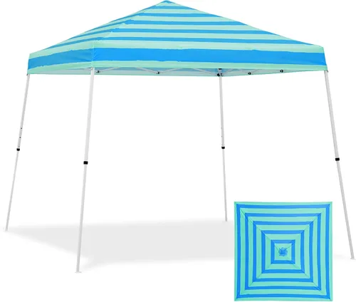 Vista 15 de Eagle Peak - Pérgola plegable (10.0 x 10.0 pies), patas inclinadas, de tela, para exteriores, fácil de montar, Negro