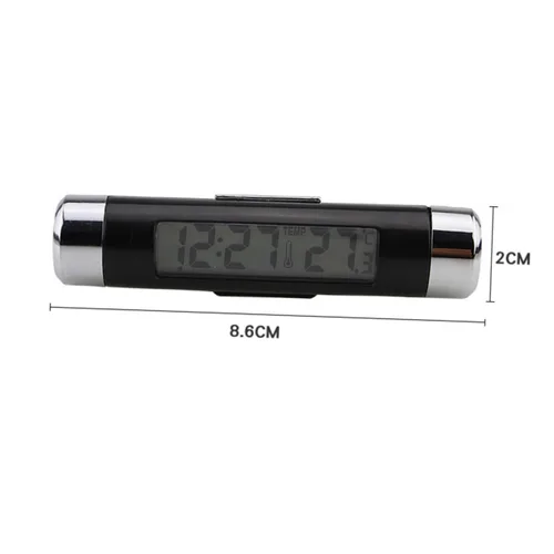 Vista 2 de Termómetro para tablero de instrumentos Termómetro digital para coche 2 1 Termómetro digital Reloj de coche Termómetro automático Termómetro