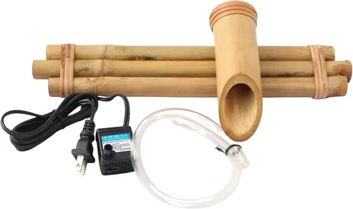 Vista 8 de Bamboo Accents Kit de fuente Zen – Tres brazos, bambú resistente a la división para bricolaje interior/exterior – para contenedores grandes