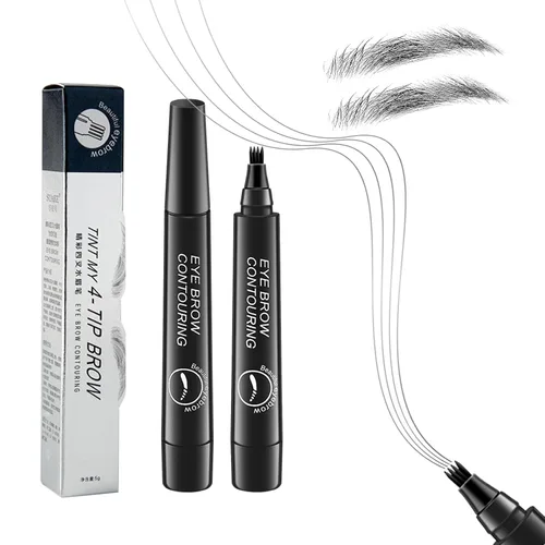 Vista 11 de Lápiz de contorno de cejas, lápiz de cejas de microblading impermeable con aplicador de punta de micro tenedor de 4 puntas, lápices líquidos