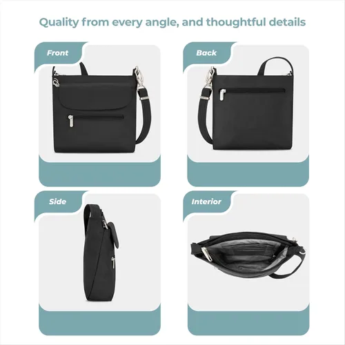 Vista 5 de Travelon Mini bolso de hombro clásico antirrobo