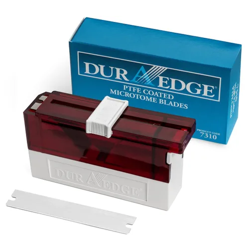 Vista 3 de DURAEDGE 7203 Cuchillas de micrótomo de cerámica de alto perfil (caja de 50) hoja de precisión para corte de tejidos, hoja desechable recubierta