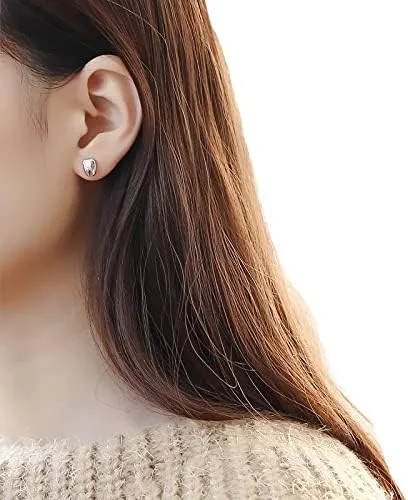 Vista 7 de Pendientes de tuerca de cristal de dientes pequeños y divertidos aretes para mujeres y hombres