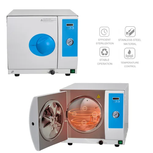 Vista 2 de Clase N 18L Esterilizador de vapor semiautomático portátil Esterilizador de autoclave de mesa Esterilizador Digital Pantalla Autoclave Vapor