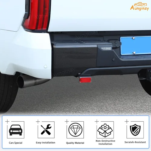 Vista 5 de Protector de parachoques trasero para auto compatible con Toyota Tundra 2022-2025, para guardabarros trasero lateral de camioneta, protector