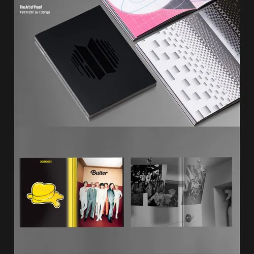 Vista 4 de Funda exterior a prueba de BTS + caja exterior + El arte de la prueba + fotografía + epílogo + tarjeta fotográfica placa de letras A + tarjeta