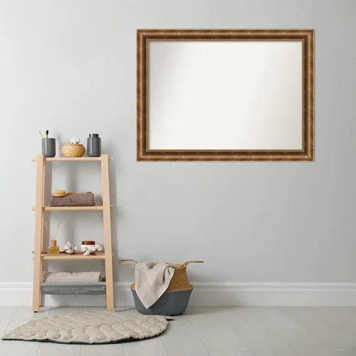 Vista 6 de Amanti Art Bronze Bathroom Mirror for Over Sink, 32x43 Manhattan Bronze Rectangle Vanity Mirror, X-Large Traditional Wood Frame, Hangs Horizonally