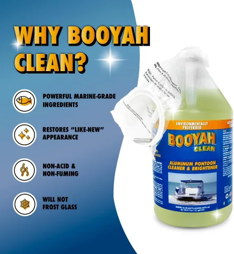 Vista 3 de Booyah Clean Limpiador y abrillantador de pontón de aluminio - Limpiador de aluminio preferido ambientalmente - Sin ácido, elimina la oxidación