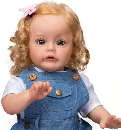 Vista 5 de Angelbaby Muñeca Reborn para niñas pequeñas, muñecas de bebé de la vida real con peso realista que se ven reales de silicona recién nacida, muñeca