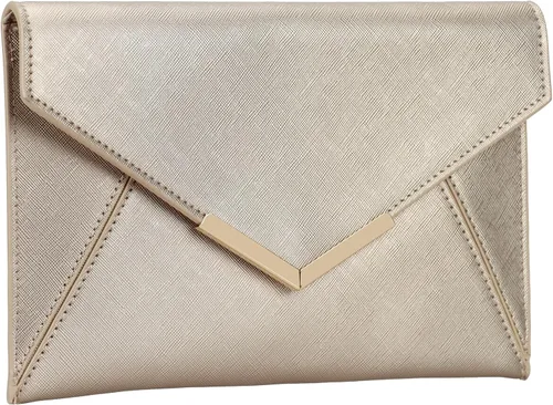 Vista 2 de Dexmay - Bolso de mano tipo sobre para mujer, tamaño mediano, de piel saffiano, plegable