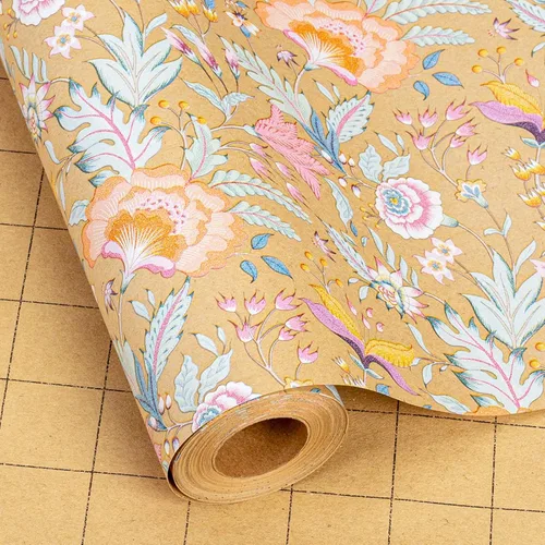 Vista 10 de Merture Rollo de Papel de Regalo con Rosas de Acuarela - 17 Pulgadas x 32.8 Pies (46.5 pies cuadrados) Papel de Regalo Floral de Papel Aluminio
