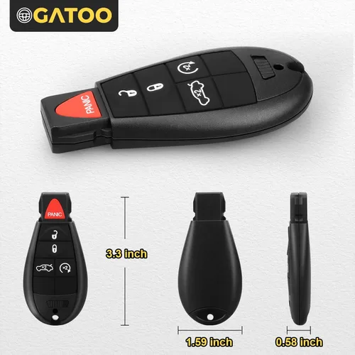 Vista 5 de 2 × Repuestos de Llavero de Control Remoto de Entrada sin Llave para 2008 2009 2010 2011 2012 2013 2014 Grand Cherokee Charger Durango Challenger
