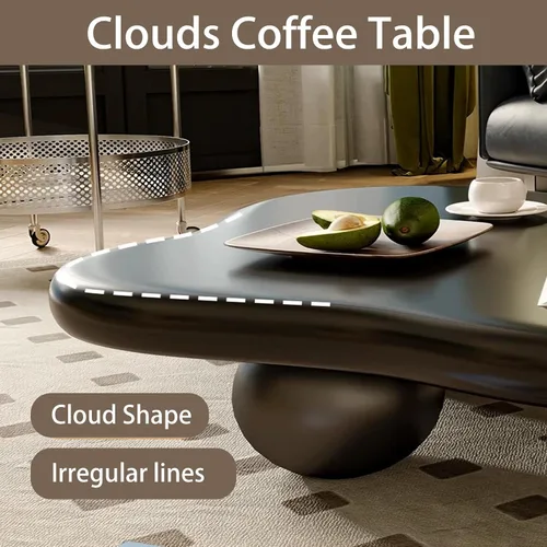 Vista 3 de Mesas de centro en forma de nube, mesa de centro irregular, mesa de centro con diseño moderno en forma de nube, mesas de centro para sala de estar