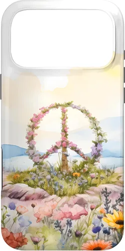 Vista 22 de Floral Peace Sign Watercolor Case for iPhone 17