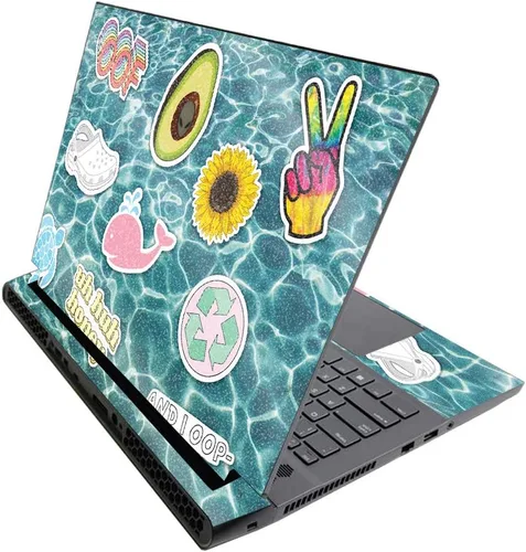 Vista 740 de MightySkins - Skin brillante con purpurina para Alienware M17 R3 (2020) y M17 R4 (2021) - Diversión de los años 90 Acabado duradero con purpurina