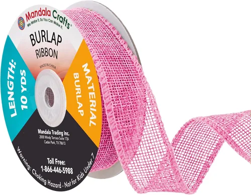 Vista 114 de Mandala Crafts Cinta de arpillera negra de 1.5 pulgadas de ancho para manualidades, rollo de 20 yardas de cinta rústica de arpillera para coronas