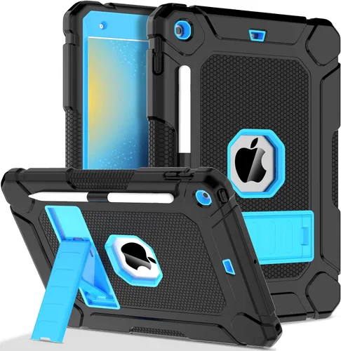 Vista 9 de Funda LTROP para iPad de 10.2 Pulgadas 9ª/ 8ª/ 7ª Generación (2021/2020/ 2019) con Soporte para Lápiz y Soporte, Funda Protectora Resistente Híbrida