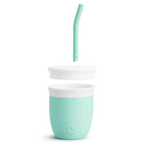 Vista 5 de Taza de pajita Munchkin con tapa removible, para bebés y niños pequeños de 6 meses en adelante, 4 onzas, silicona, menta