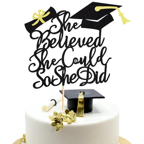 Vista 32 de Arthsdite 1 pieza Adorno para Tarta de Felicitación - Adorno de Tarta de Graduación - 2025 Suministros de Decoración para Fiesta de Graduación