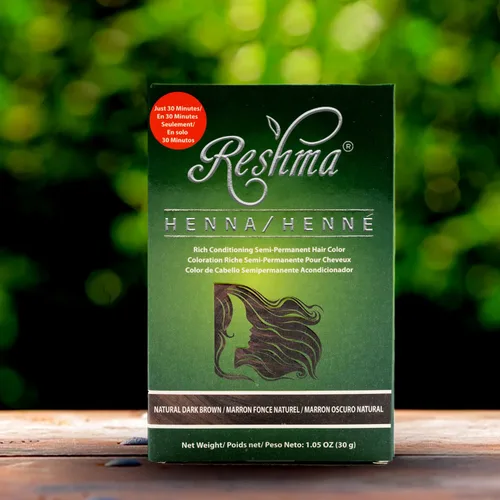 Vista 2 de Reshma Beauty Tinte de cabello con henna de 30 minutos infundido con hierbas naturales (marrón oscuro) con mascarilla para todo tipo de cabello