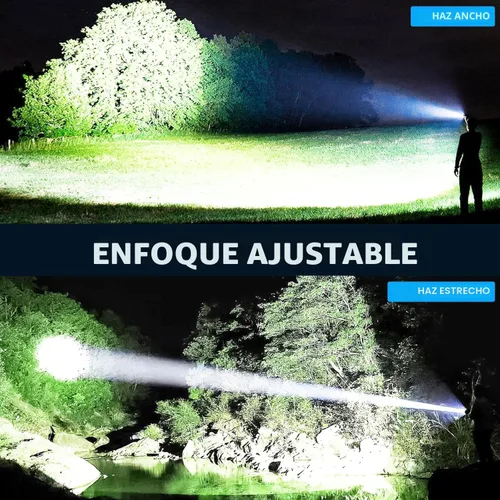 Vista 6 de Paquete de 3 linternas LED recargables de 990,000 lúmenes, ajustables, 5 modos, IPX7 impermeable, potentes luces flash de mano para camping