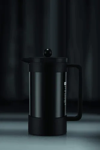 Vista 5 de Bodum Cafetera de prensa francesa sostenible de frijoles, 34 onzas, color negro