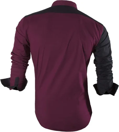 Vista 3 de JZS041, camisa de vestir de manga larga para hombre