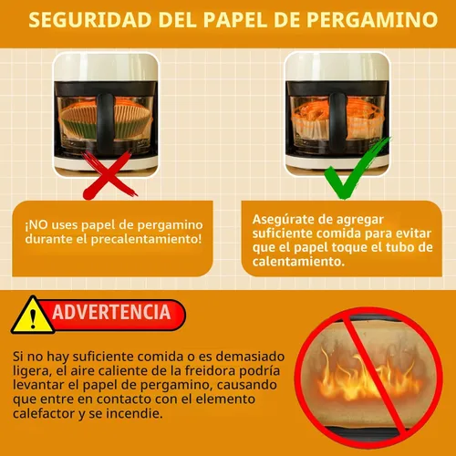 Vista 4 de Forros de papel para freidora de aire para 4 cuartos de galón, 5 cuartos de galón, 6 cuartos de galón (8.3 pulgadas en la parte superior)