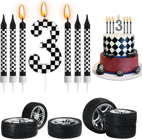 Vista 13 de Velas de cumpleaños de construcción número 1, juego de 12 adornos de construcción para tartas, decoración de pastel de excavadora para cumpleaños