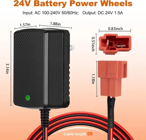 Vista 4 de Cargador de batería de 24 V para paseo en juguetes Cargador de batería de 24 voltios para paseo en coche juguete para ATV Mercedes Benz Truck Car