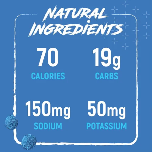Vista 6 de Blue Raspberry Blast Sour Energy Chews, Electrolyte Energy Gummies