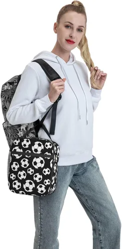 Vista 6 de Gianlaima Fiambrera aislada de fútbol americano para mujeres y hombres, bolsa de almuerzo portátil reutilizable para oficina, trabajo, viajes