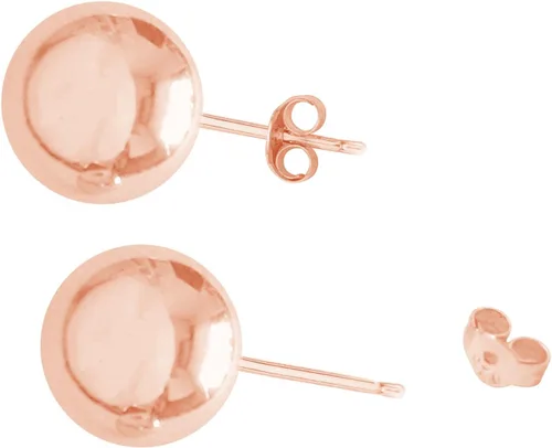 Vista 3 de Ritastephens Aretes de bola de oro rosa de 14 quilates, 3,4,5,6,7,8in