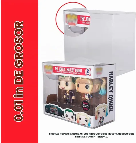 Vista 5 de EVORETRO [Paquete de 10] Funda protectora doble para Funko Pop 2 unidades – Funda protectora de plástico transparente para mascotas de 0.014 in