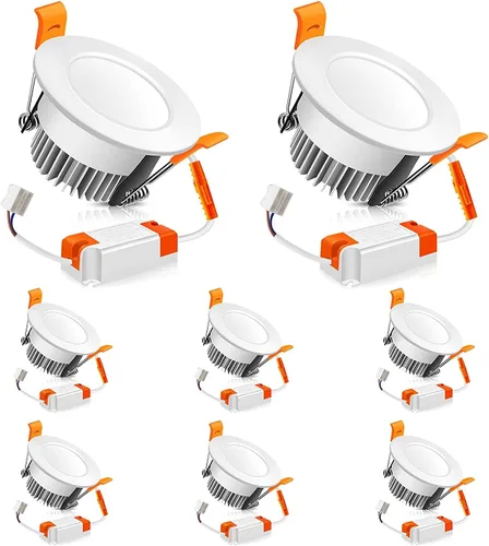 Vista 12 de LEDLightsWorld Iluminación empotrable LED regulable de 2 pulgadas, downlight, 3 W (equivalente a 35 W), luz blanca cálida de 3000 K, luz LED Negro