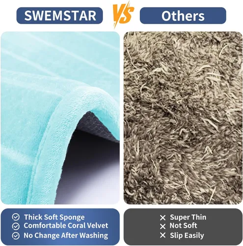 Vista 5 de SWEMSTAR Alfombra de baño de espuma viscoelástica con alfombra de inodoro, tapete de baño absorbente de agua para suelo de baño, antideslizante