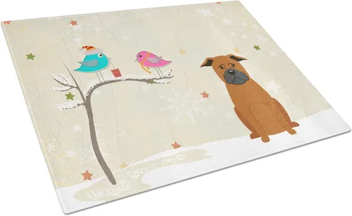 Vista 69 de Caroline's Treasures BB2513LCB - Tabla de cortar de vidrio con texto en inglés "Christmas Presents between Friends" Airedale Terrier - Tabla