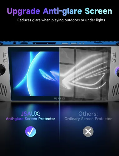 Vista 4 de JSAUX Protector de pantalla antirreflejos para ROG Xbox Ally/ROG Xbox Ally X (2025) / ROG Ally 2-Pack, vidrio templado mate de dureza 9H con marco
