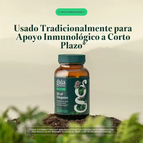 Vista 3 de Gaia Herbs Aceite de orégano - Suplemento de apoyo inmunológico y antioxidante para ayudar a mantener el bienestar general - con aceite de orégano
